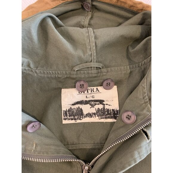 SITKA Coat Women’s L Utility Field Jacket Green Canvas Anorak Heritage Workwear - Picture 2 of 11